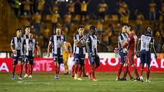 (L-R), Maximiliano Meza, Celso Ortiz, Vincent Janssen, Jesus Gallardo, Ake Loba of Monterrey during the game Tigres UANL vs Monterrey, corresponding to the 16th round match of the Torneo Guard1anes Clausura 2021 of the Liga BBVA MX, at Universitario Stadium, on April 24, 2021.
 
 &lt;br&gt;&lt;br&gt;
 
 (I-D), Maximiliano Meza, Celso Ortiz, Vincent Janssen, Jesus Gallardo, Ake Loba de Monterrey durante el partido Tigres UANL vs Monterrey, correspondiente a la Jornada 16 del Torneo Clausura Guard1anes 2021 de la Liga BBVA MX, en el Estadio Universitario, el 24 de Abril de 2021.