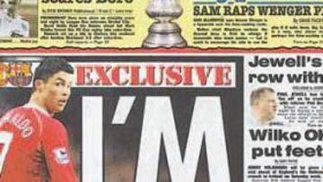 <b>"ME VOY". </b>'The Sun' desvelaba ayer el deseo de Cristiano de salir del Manchester United.