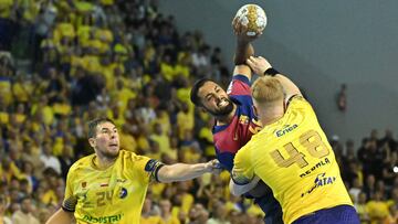 Melvyn Richardson en un ataque con el Barçá.