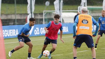Nájera en un entrenamiento con el primer equipo.