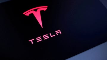 FILE PHOTO: Tesla logo is seen in this illustration taken July 23, 2025. REUTERS/Dado Ruvic/Illustration/File Photo