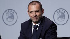 Aleksander Ceferin, durante la conferencia de prensa que ofreci&oacute; en &Aacute;msterdam despu&eacute;s del &uacute;ltimo Congreso de la UEFA.