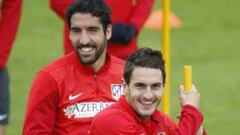 Simeone ensayó con Diego Costa y Raúl García en ataque