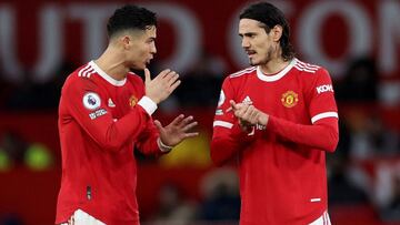 Cristiano Ronaldo y Cavani, del United.