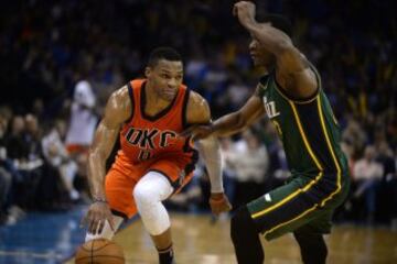 Russell Westbrook y Elijah Millsap.