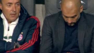 La cara que se le quedó a Pep con el 0-4 del Madrid al Bayern