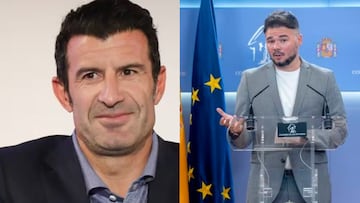 Luís Figo, a Rufián: “Qué chulito el pseudocatalán” 