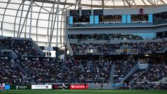 LOS ANGELES, CALIFORNIA - MARCH 17: A general view of play between Bay FC and Angel City FC in the second half at BMO Stadium on March 17, 2024 in Los Angeles, California.   Ronald Martinez/Getty Images/AFP (Photo by RONALD MARTINEZ / GETTY IMAGES NORTH AMERICA / Getty Images via AFP)