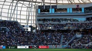 LOS ANGELES, CALIFORNIA - MARCH 17: A general view of play between Bay FC and Angel City FC in the second half at BMO Stadium on March 17, 2024 in Los Angeles, California. Ronald Martinez/Getty Images/AFP (Photo by RONALD MARTINEZ / GETTY IMAGES NORTH AMERICA / Getty Images via AFP)