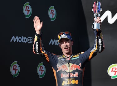 Pedro Acosta en el podio del Gran Premio de Tailandia de MotoGP.