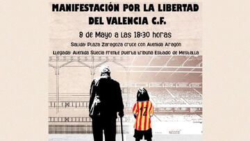 Cartel de manifestaci&oacute;n organizada para el s&aacute;bado en Valencia.