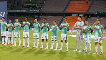 Jugadores de Atlético Nacional en un partido de Liga BetPlay