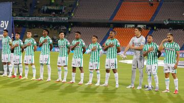 Jugadores de Atl&eacute;tico Nacional en un partido de Liga BetPlay