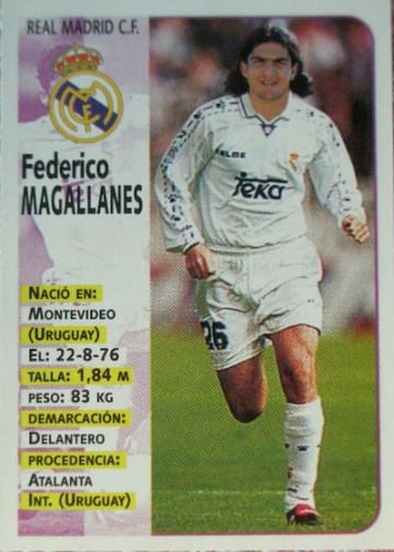 El cromo de Magallanes en el Real Madrid de la temporada 1998-99.