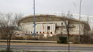 Estado de las obras en el futuro estadio Wanda Metropolitano.