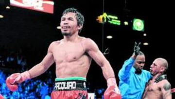 <b>EL NUEVO HÉROE. </b>Pacquiao ganó el sábado a Miguel Cotto el título welter por KOT en el 12º asalto.