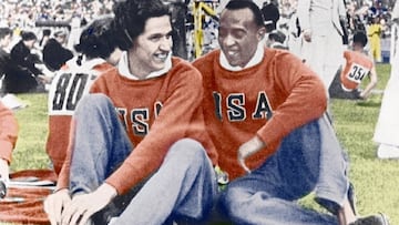 Helen Stephen, junto a Jesse Owens en los Juegos Ol&iacute;mpicos de Berl&iacute;n de 1936.