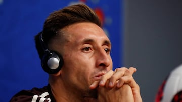 Soccer Football - World Cup - Mexico Press Conference - Samara Arena, Samara, Russia - July 1, 2018   Mexico&#039;s Hector Herrera during the press conference    REUTERS/David Gray