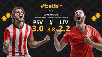 PSV Eindhoven vs. Liverpool: horario, TV, pronósticos, estadísticas y clasificación