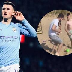 Pillan al jugador del City, Phil Foden, jugando en la playa sin mantener la seguridad