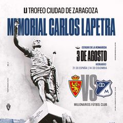 El Zaragoza se mide al Millonarios en el Trofeo Carlos Lapetra