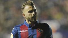 El delantero espa&ntilde;ol del Levante, Borja Mayoral, durante un partido.