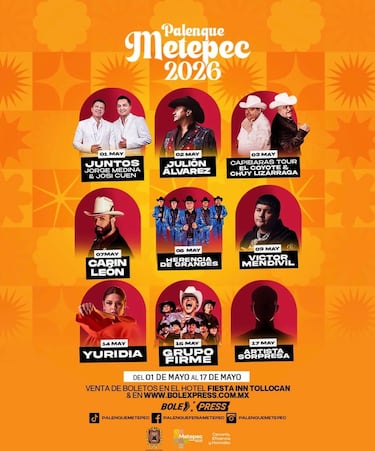 Feria San Isidro Metepec 2026: artistas, cartelera completa, precios y dónde comprar boletos