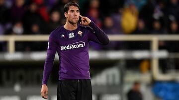 Vlajovic en el Fiorentina-Roma. 