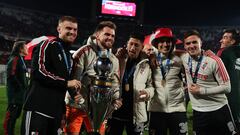 AME6320. BUENOS AIRES (ARGENTINA), 28/07/2023.- Jugadores de River celebran hoy, su triunfo en un partido de la Liga Profesional primera división entre River Plate y Racing, en el estadio Mas Monumental, en Buenos Aires (Argentina). EFE/ Luciano González
