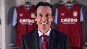 BIRMINGHAM, ENGLAND - NOVEMBER 04: Unai Emery head coach of Aston Villa poses for a picture at Villa Park on November 04, 2022 in Birmingham, England. (Photo by Neville Williams/Aston Villa FC via Getty Images)