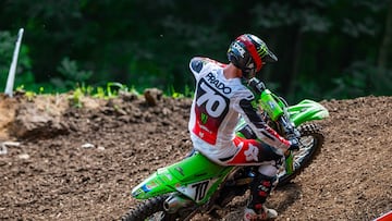 Jorge Prado con la Kawasaki de Pro Motocross en Estados Unidos.