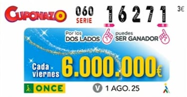 Cuponazo de la ONCE: comprobar los resultados del sorteo hoy, viernes 1 de agosto