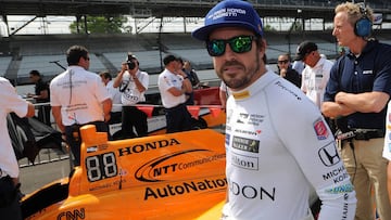 Fernando Alonso, con McLaren Andretti Honda en la Indy 500 de 2017. 