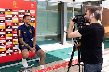 Joselu, en la Ciudad del Fútbol de Las Rozas, durante la entrevista con AS.