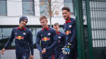 Dani Olmo, en la ciudad deportiva del Leipzig.