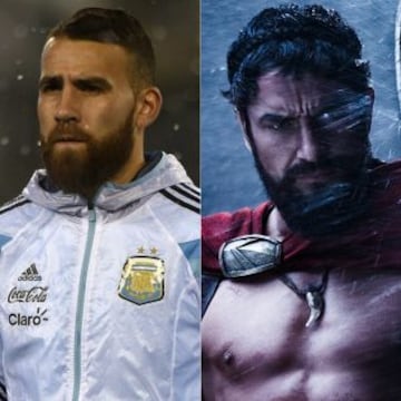 Nicolás Otamendi, de la selección de Argentina, se inspiró en Leónidas, el rey de Esparta en la película 300, para su frondosa barba.