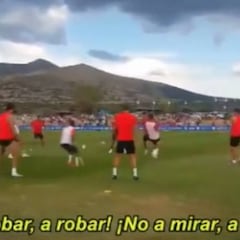 Joao Félix ya sabe cómo se las gasta Simeone: atentos a la secuencia en un rondo...