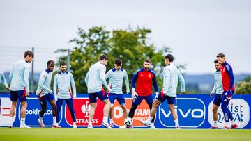 Entrenamiento de la selección española en Der Öschberghof.