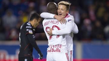Action photo during the match New York Red Bulls (USA) vs Tijuana (MEX), Corresponding to the second leg match quarter match of Scotiabank CONCACAF Champions League 2018, at Red Bull Arena Stadium.
 
 Foto de accion durante el partido New York Red Bulls (