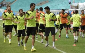 Entrenamiento de la Selección Española en Fonte Nova
