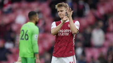 Odegaard, con el Arsenal.