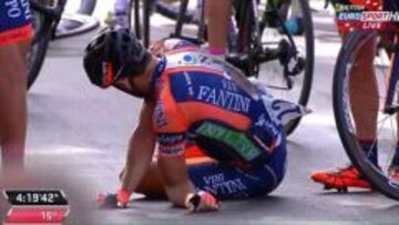 Daniele Colli tras su aparatoso accidente.