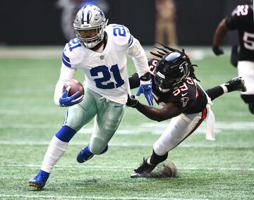 El running back de los Cowboys fue una saeta para los Falcons. (26.10)