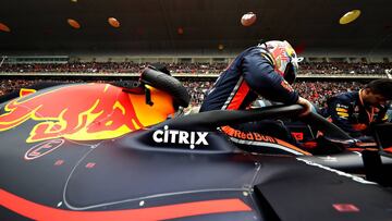 SHANGHAI, CHINA - APRIL 14: Max Verstappen of Netherlands and Red Bull Racing prepares to drive on the grid before the F1 Grand Prix of China at Shanghai International Circuit on April 14, 2019 in Shanghai, China. (Photo by Mark Thompson/Getty Images)