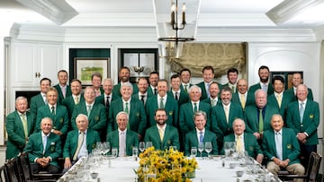 Los ‘chaquetas verdes’ españoles degustan el menú de Scheffler en la Cena de Campeones del Masters