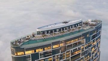 La azotea del Address Beach Resort, en Dub&aacute;i (Emiratos &Aacute;rabes Unidos), con la piscina m&aacute;s alta del mundo seg&uacute;n Guinness World Records.
 