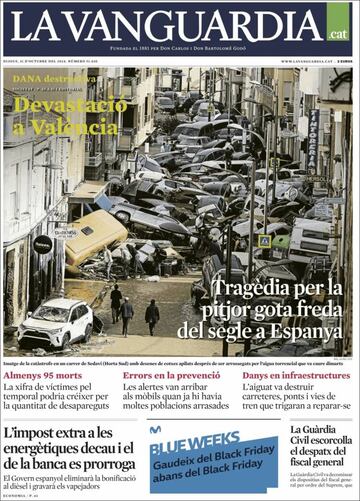 ¡°No camin¨¢is solos¡±: la prensa copa sus portadas con la cat¨¢strofe de la DANA