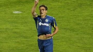 Stefan celebra un gol con el Getafe.