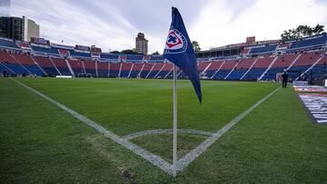 Flag of Cruz Azul during the 1st round match between Cruz Azul and Pachuca as part of the Torneo Clausura 2024 Liga MX at Ciudad de los Deportes Stadium on January 13, 2024 in Mexico City, Mexico.