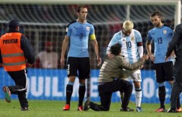 Messi asumió con tranquilidad la actitud del hincha.